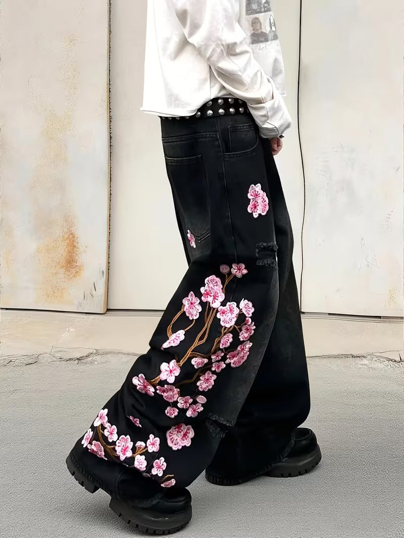 Blossom Embroidery Jeans