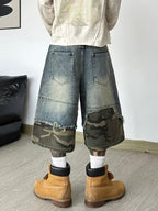 Patchwork Denim Shorts
