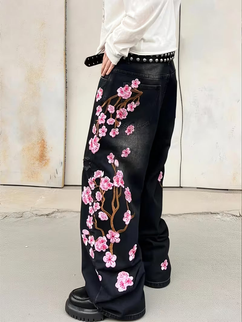 Blossom Embroidery Jeans