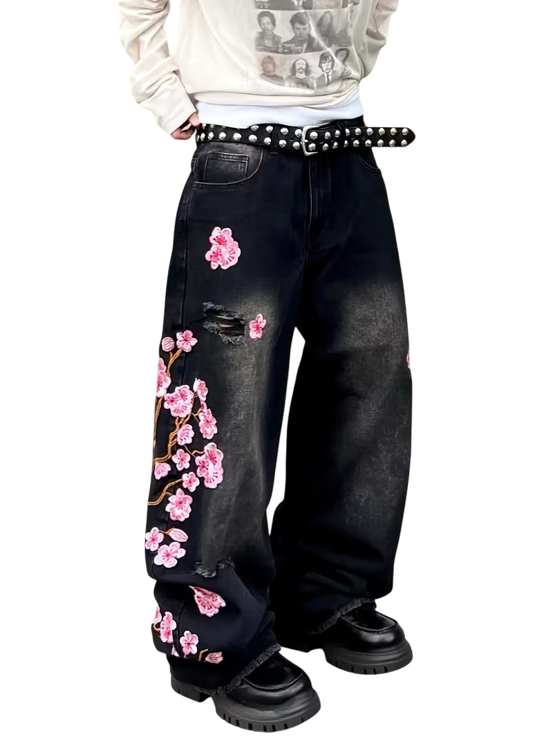 Blossom Embroidery Jeans