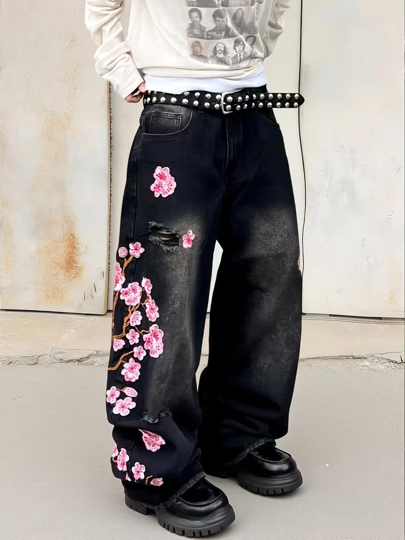 Blossom Embroidery Jeans