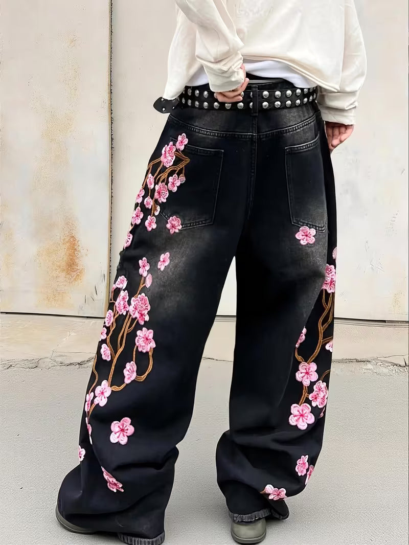 Blossom Embroidery Jeans
