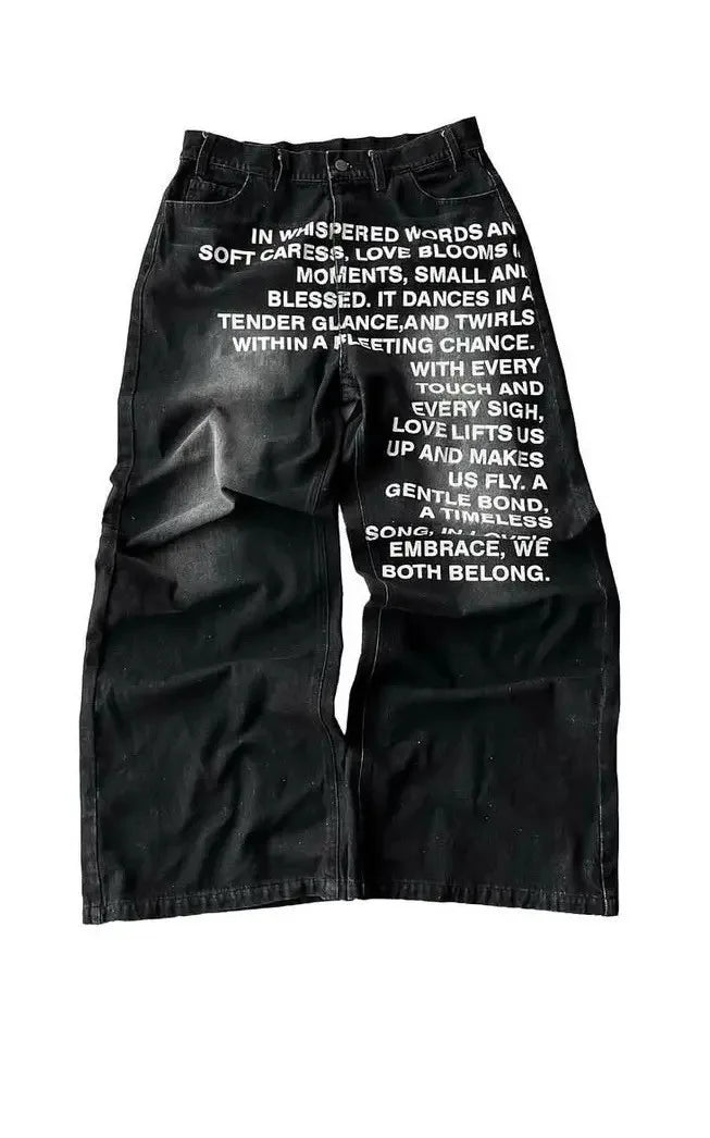 Vintage Letter Jeans