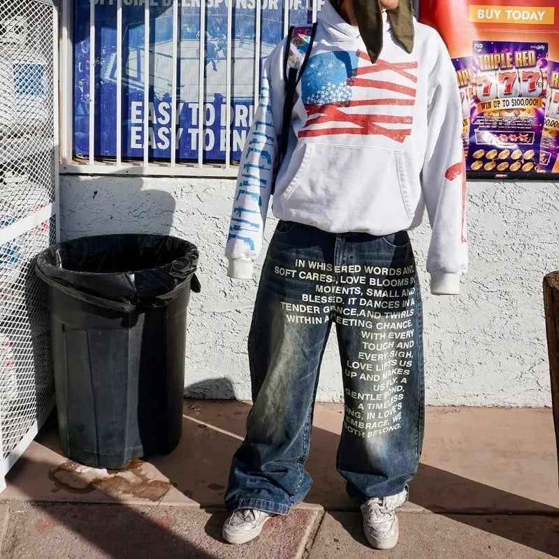 Vintage Letter Jeans