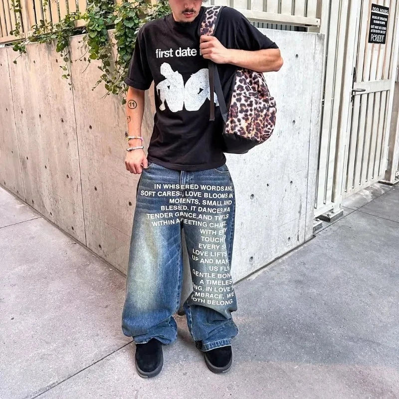 Vintage Letter Jeans
