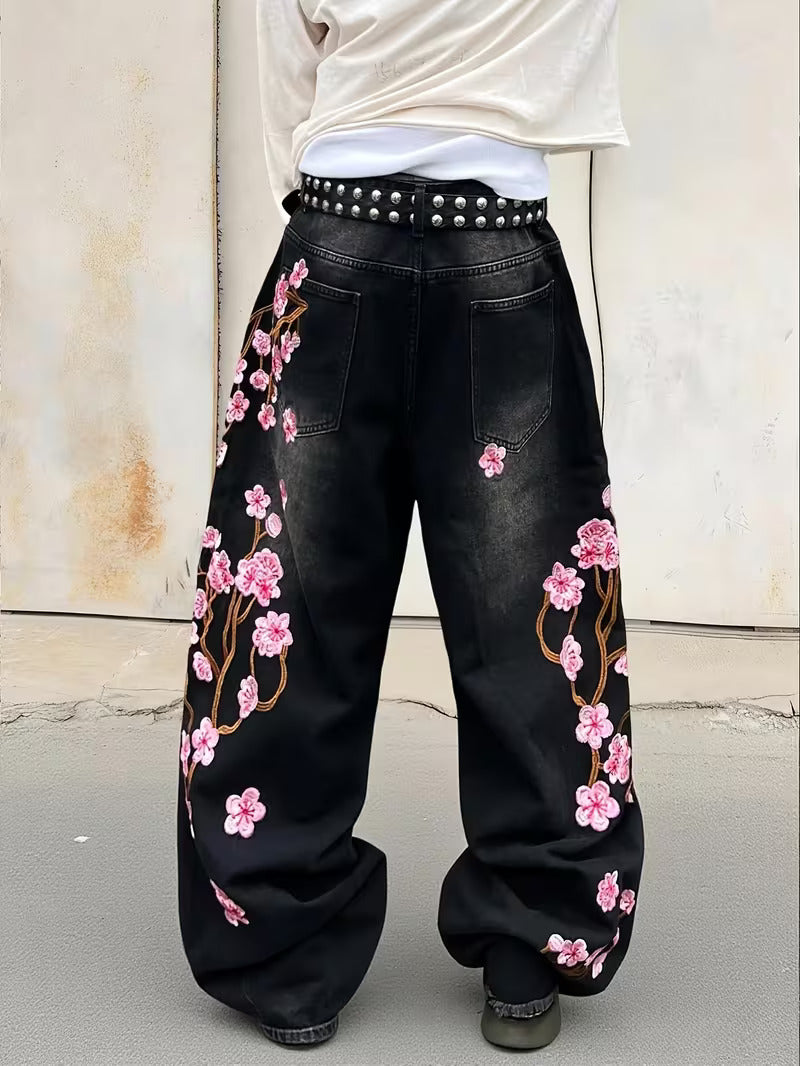 Blossom Embroidery Jeans