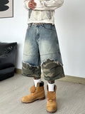 Patchwork Denim Shorts