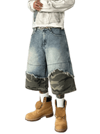 Patchwork Denim Shorts