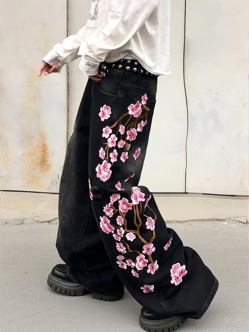 Blossom Embroidery Jeans