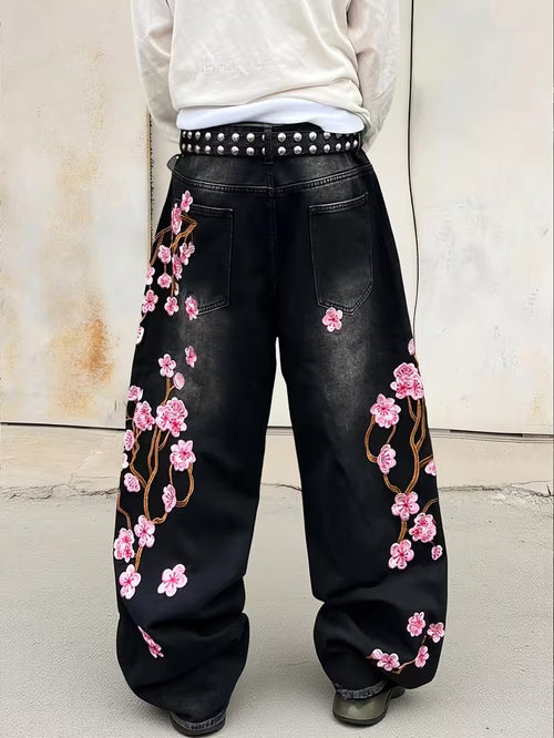 Blossom Embroidery Jeans